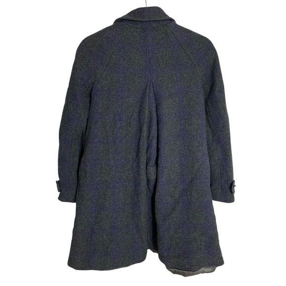 5. H&M Women’s Grey  & Purple Plaid Wool Blend Coat Size EUR 38 US 6 - Picture 2 of 13